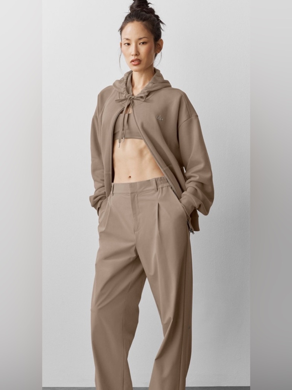 ALO high-waist pursuit trouser Gravel (regular) XS